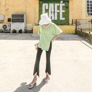 Slit-front Boot-cut Leggings