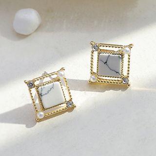 Marble Square Earring