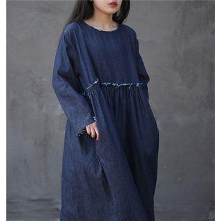 Denim Long Sleeve Maxi Dress