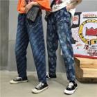 Couple Matching Printed Straight-cut Jeans