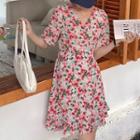 Short-sleeve Flora A-line Dress