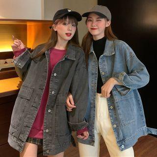 Drop Shoulder Big-pocket Loose-fit Denim Jacket