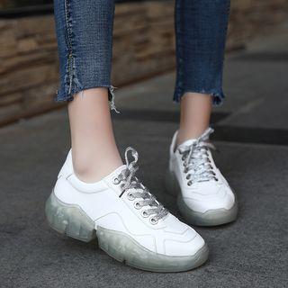 Faux Leather Panel Chunky Sneakers