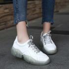 Faux Leather Panel Chunky Sneakers
