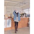 Dolman-sleeve Flap-pocket Zip-up Hoodie