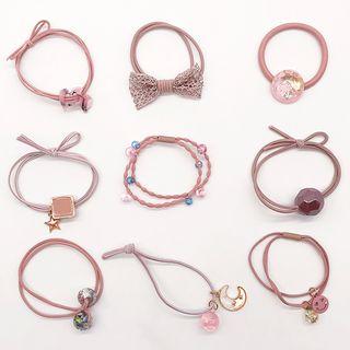 Set Of 9: Hair Tie (assorted Designs)