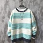 Striped Rib Knit Sweater