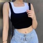Mock Two-piece Cropped Camisole Top