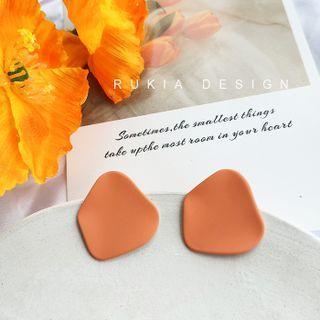 Plain Irregular Stud Earring 1 Pair - Orange - One Size
