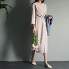 Zip-back Tie-waist Midi Dress