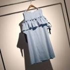 Sleeveless Pinstriped Shirt