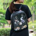 Transparent Panel Lightweight Zip Backpack