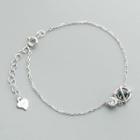 925 Sterling Silver Rhinestone Crystal Bracelet As Shown In Figure - One Size