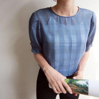 Check Chiffon Top