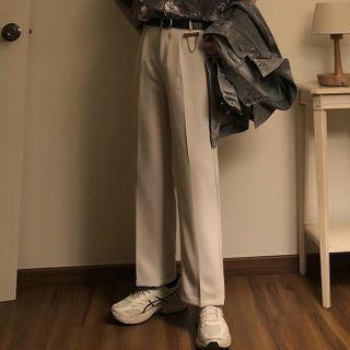 Applique Cropped Straight Leg Pants