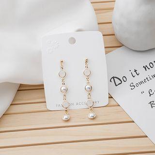 Faux Pearl Drop Earring 1 Pair - E144410 - One Size