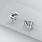 Bar Ear Cuff 1 Pair - Silver - One Size