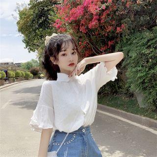 Agaric Laces Short-sleeved Shirt White - One Size