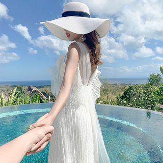 Lace Open Back Sleeveless Shift Dress