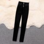 High-waist Lace-up Skinny Pants