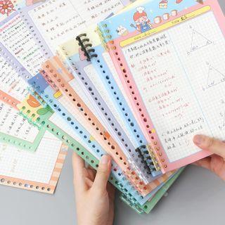 Set : Print Plastic B5 Loose Leaf Binder Ring + Notebook Cover
