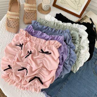 Ribbon-accent Ruched Tube Top In 6 Colors