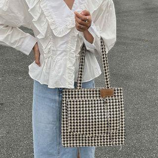 Houndstooth Tote Bag Houndstooth - Black & White - One Size
