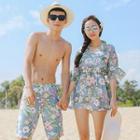 Couple Matching Floral Print Bikini + Cover Up / Swim Shorts