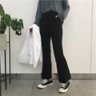 Plain Slim-fit Boot-cut Dress Pants