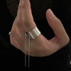 Alloy Lace Up Open Ring Silver - One Size