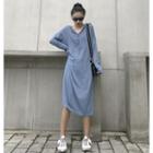 Lightweight Loose-fit Hooded Knit Dress