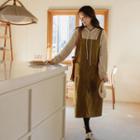 Lined Corduroy Long Overall Dress