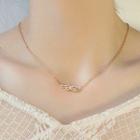 Stainless Steel Wings Pendant Necklace 1492 - Rose Gold - One Size