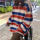 Contrast Striped Oversize Sweatshirt