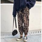 Cropped Leopard Print Pants As Shown In Figure - One Size