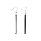 Simple Geometric Straight Earrings Silver - One Size