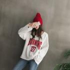 V-neck Text Print T-shirt