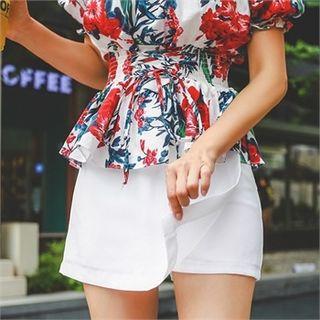 Inset Shorts Wrap-front Skirt