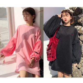 Embroidered A-line Pullover Dress