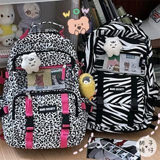 Printed Mesh Panel Backpack / Bag Charm / Set (various Designs)
