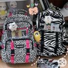 Printed Mesh Panel Backpack / Bag Charm / Set (various Designs)