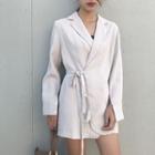 Tie-waist Mini Coatdress