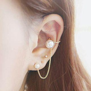 Faux Pear Threader Earring