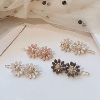 Flower Faux Crystal Hair Clip
