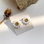Floral Stud Earring 1 Pair - Yellow & White - One Size