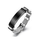 Fashion Simple Black Mesh Belt Geometric 316l Stainless Steel Bracelet Silver - One Size