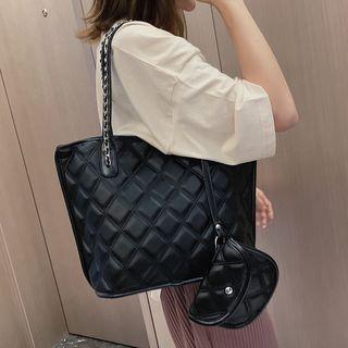 Set: Quilted Handbag + Pouch