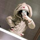 Rabbit Hooded Fleece Robe