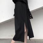 Slited Midi Skirt Black - One Size