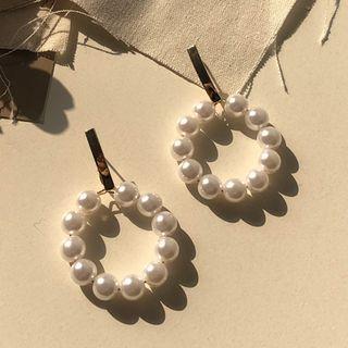 Faux Pearl Drop Statement Earring 1 Pair - Earrings - One Size